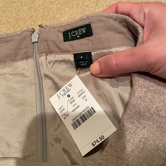 Jcrew Factory Cream Wool Skirt Size 6 - NWT - Picture 4 of 7
